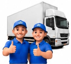 Zwei Mitarbeiter mit LKW für die Kellerentrümpelung